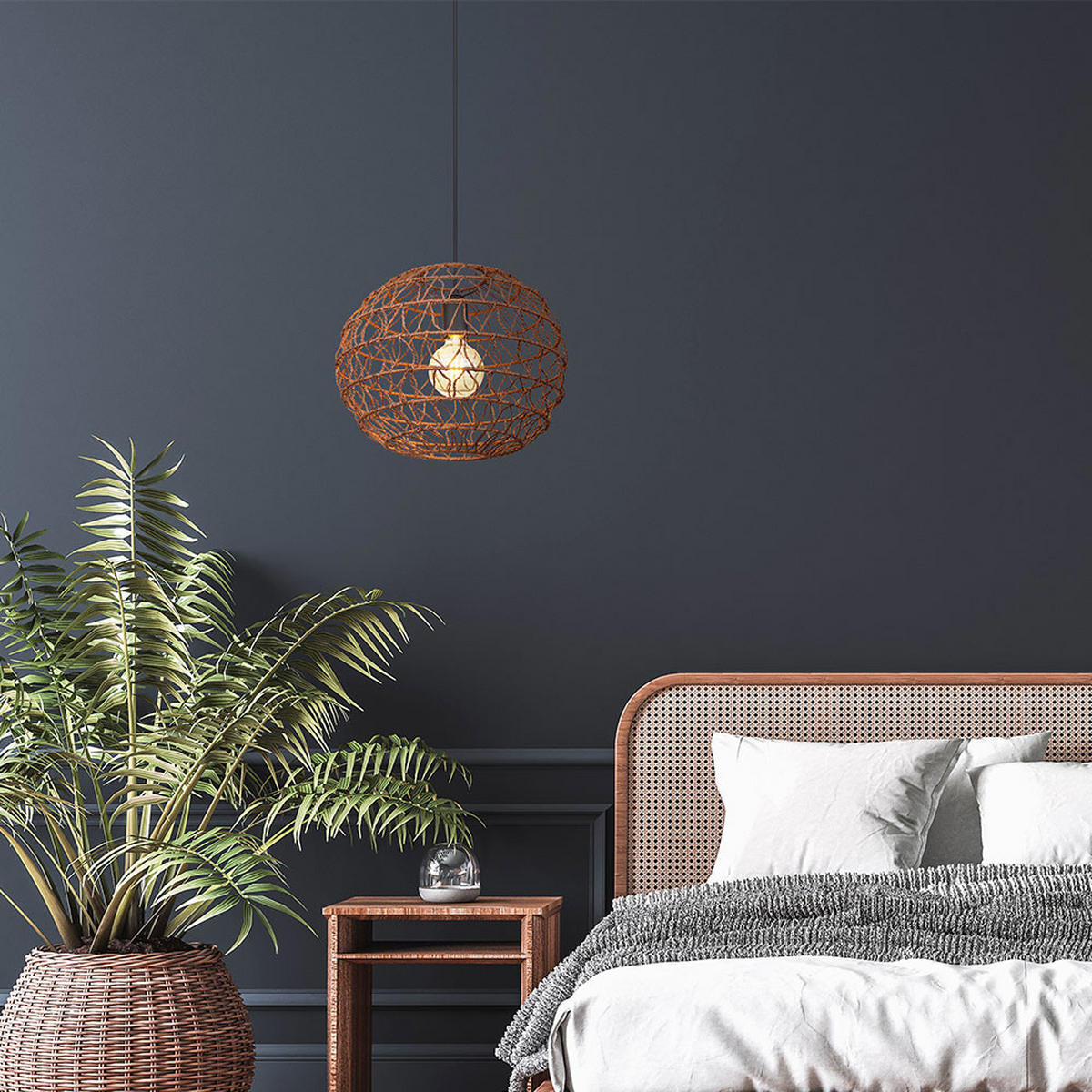 LED HÄNGELEUCHTE Metall Braun - Braun, Metall (39/39/120cm) - Globo Lighting