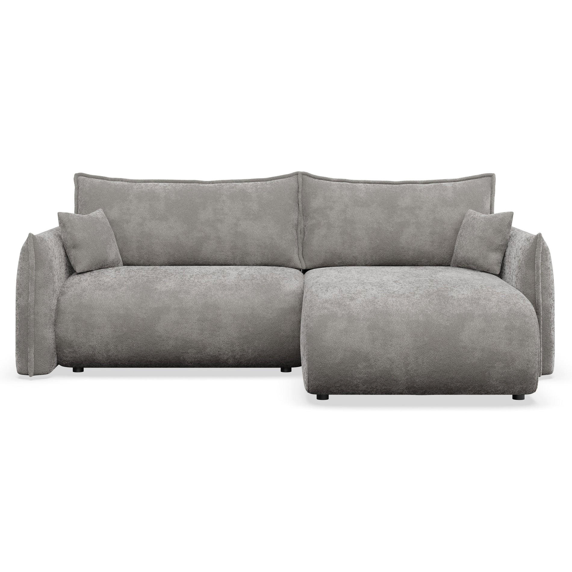ROHOVÁ SEDAČKA Cushi, pravý roh, sivá ženilka - čierna/sivá, textil/plast (183/252cm) - Selsey