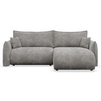ROHOVÁ SEDAČKA Cushi, pravý roh, šedá žinylka - šedá/černá, textil/plast (183/252cm) - Selsey