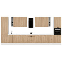 KÜCHENZEILE 515 cm - Sorento KS6-M515 - in Sonoma Eiche / Weiß - Schwarz/Weiß, Holz/Metall (515/247/58cm)