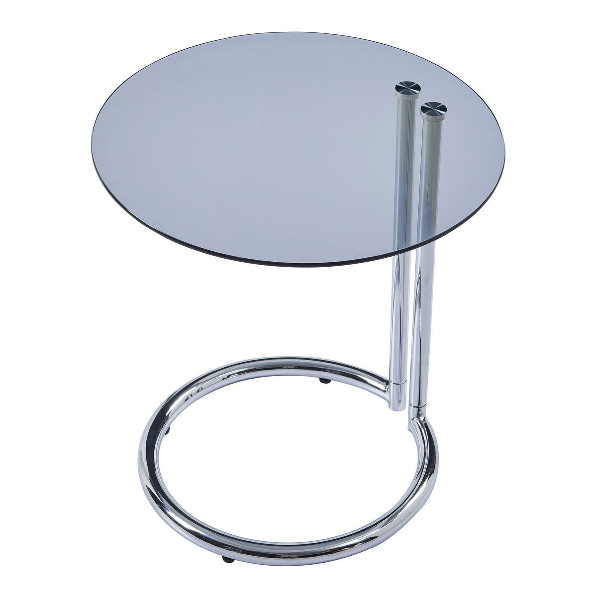 BEISTELLTISCH Ylivieska - Chromfarben/Grau, Glas/Metall (44.5/44.5/46cm) - [en.casa]