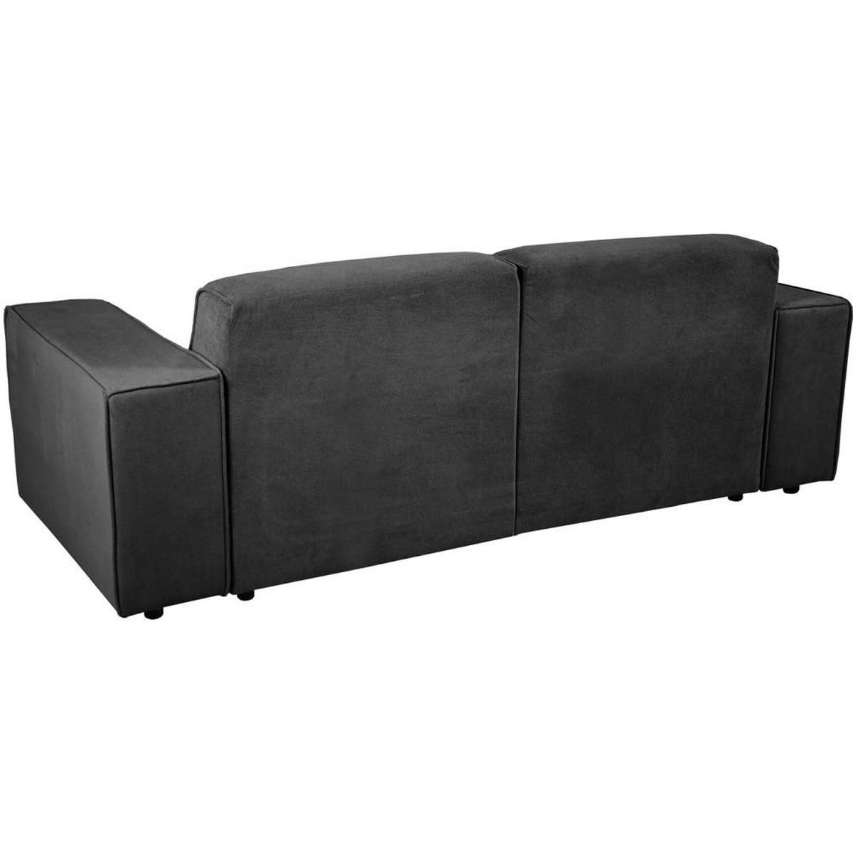 3-SITZER SOFA Pedro ohne Schlaffunktion schwarz - Schwarz, Textil (215/75/88cm) - Beautysofa