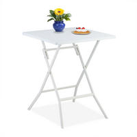 KLAPPTISCH - Weiß, Kunststoff/Metall (62/62/73cm) - Relaxdays