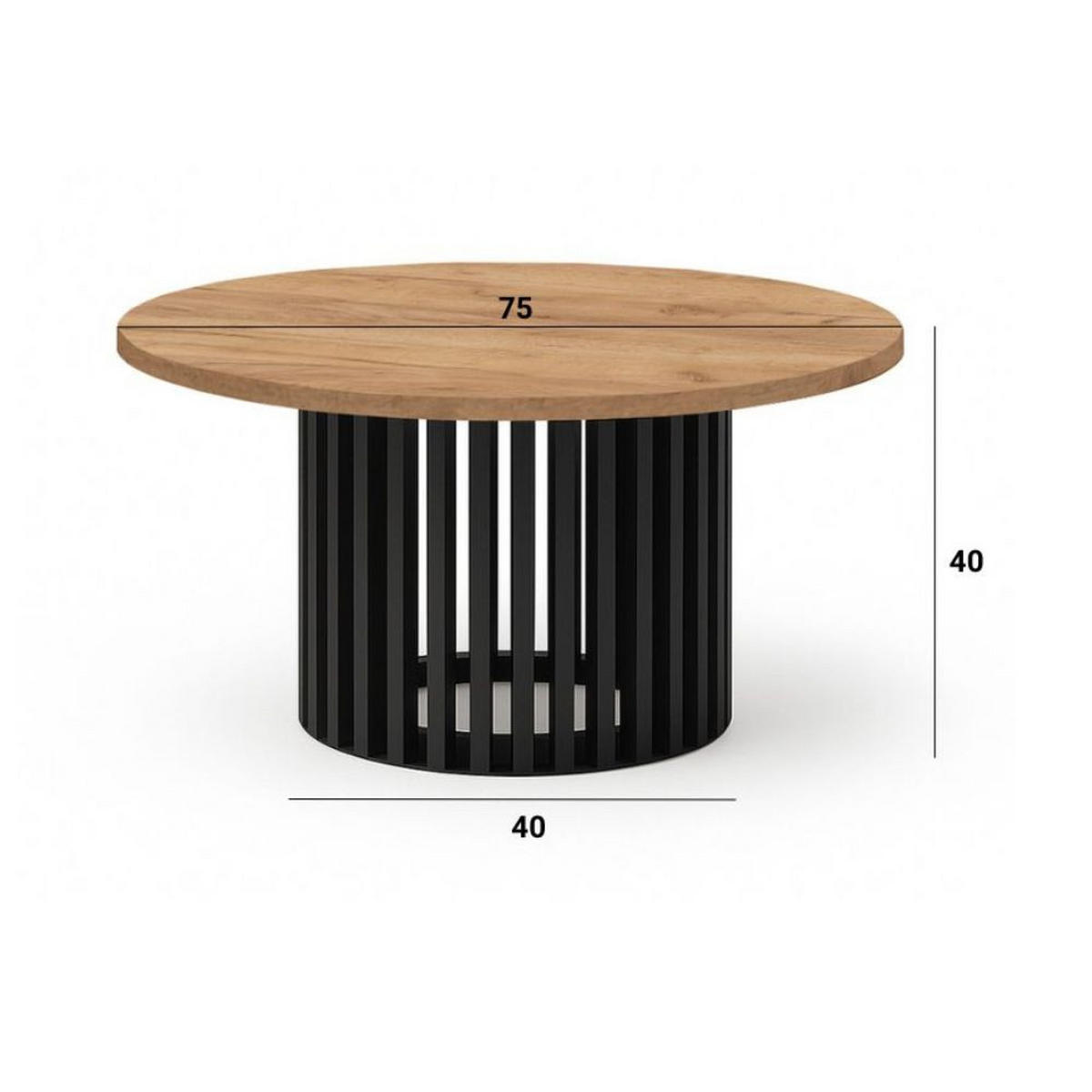 COUCHTISCH DOVER, 75 cm, minimalistisch und zeitlos, Eiche Lefkas/Weiß - Dunkelbraun/Weiß, Holz (40/75/40cm) - Dekori_Interiors