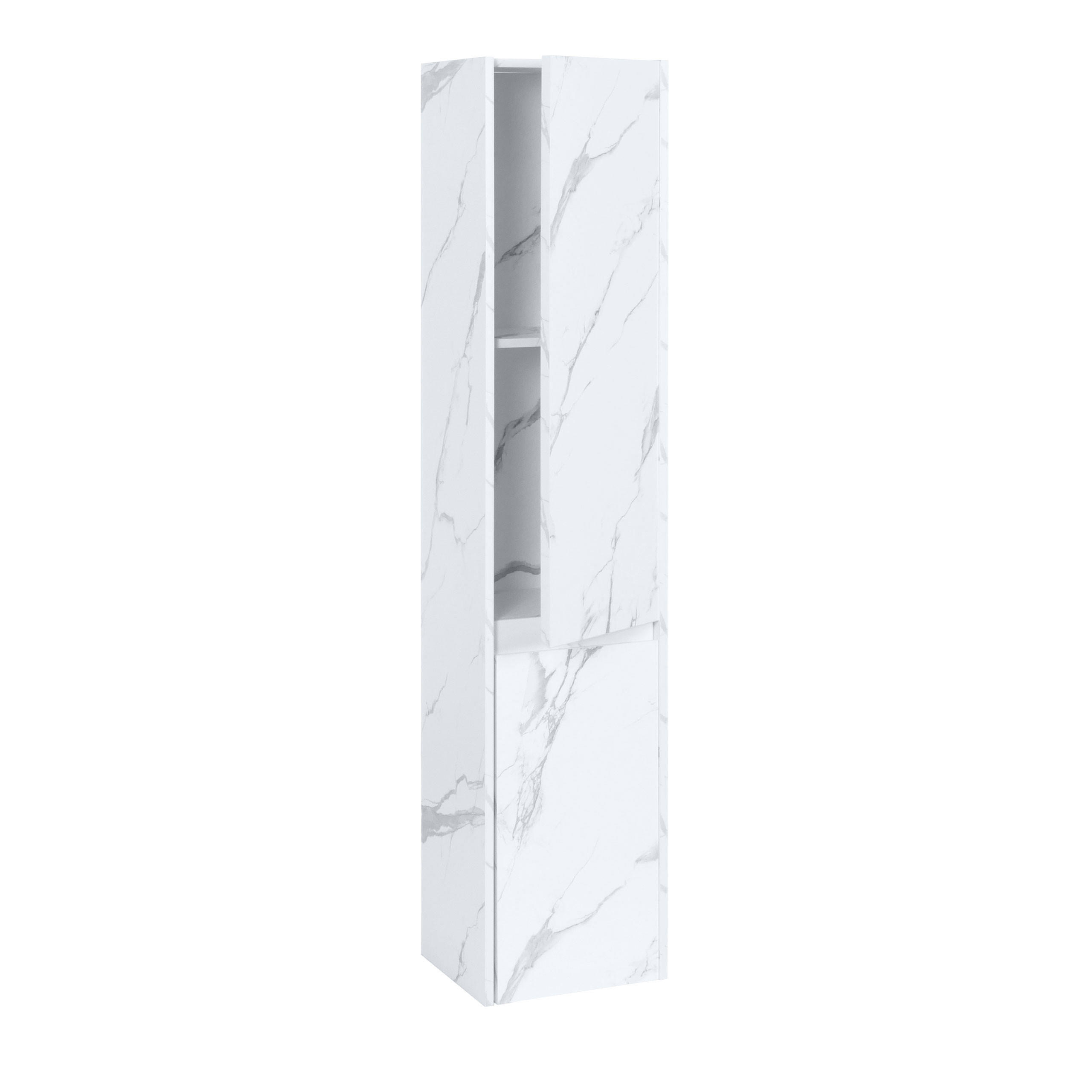 HÄNGESCHRANK Marmor Weiß Dekor - Weiß/Grau, Holzwerkstoff (33/160/28cm) - MCW