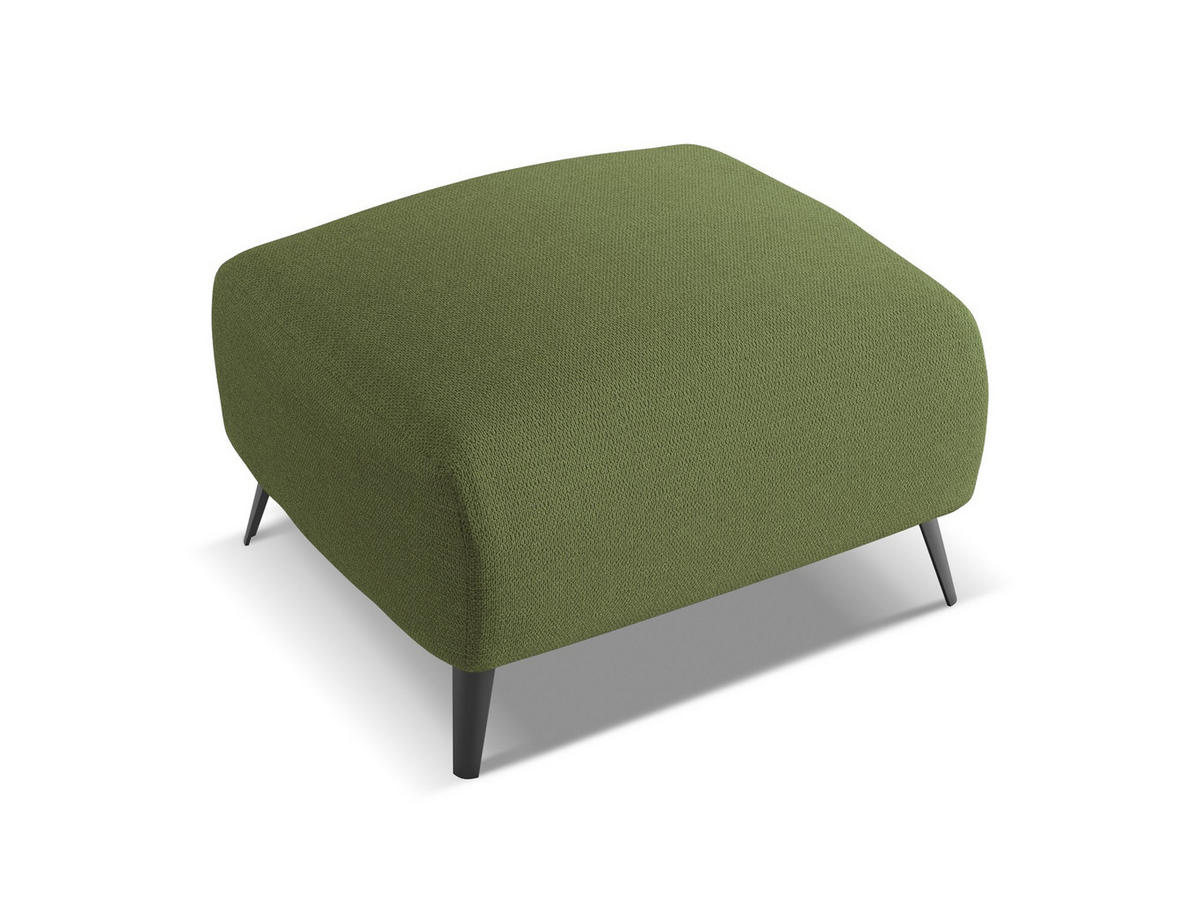 POUF Chenille Stoff Grün - Dunkelgrün/Schwarz, Textil/Metall (65/44/65cm) - Makamii