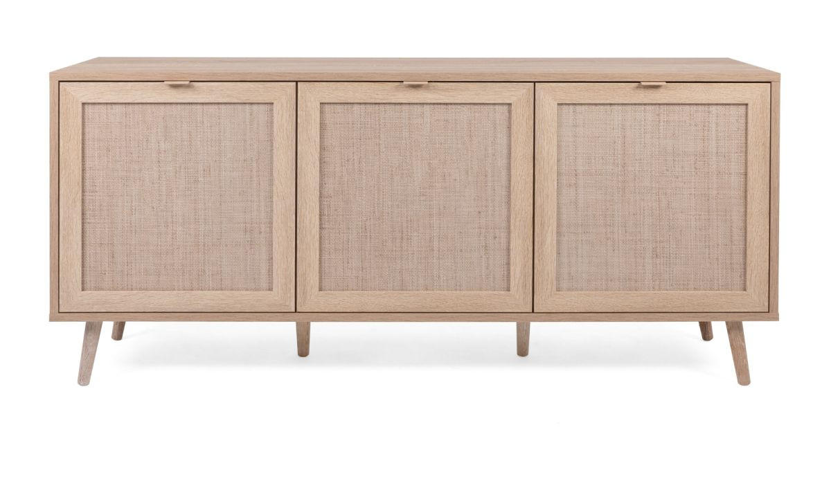 SIDEBOARD Eiche Sonoma, Bast-Dekor 150 cm, Kommode skandinavisch - Eichefarben, Holz/Holzwerkstoff (150/71/40cm) - Furn.Design