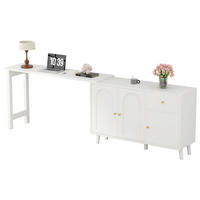 SCHREIBTISCH 120/40/74,5 cm drehbar mit Sideboard und Schublade in Weiß - Weiß, Holzwerkstoff (120/40/74.5cm) - BEAOK