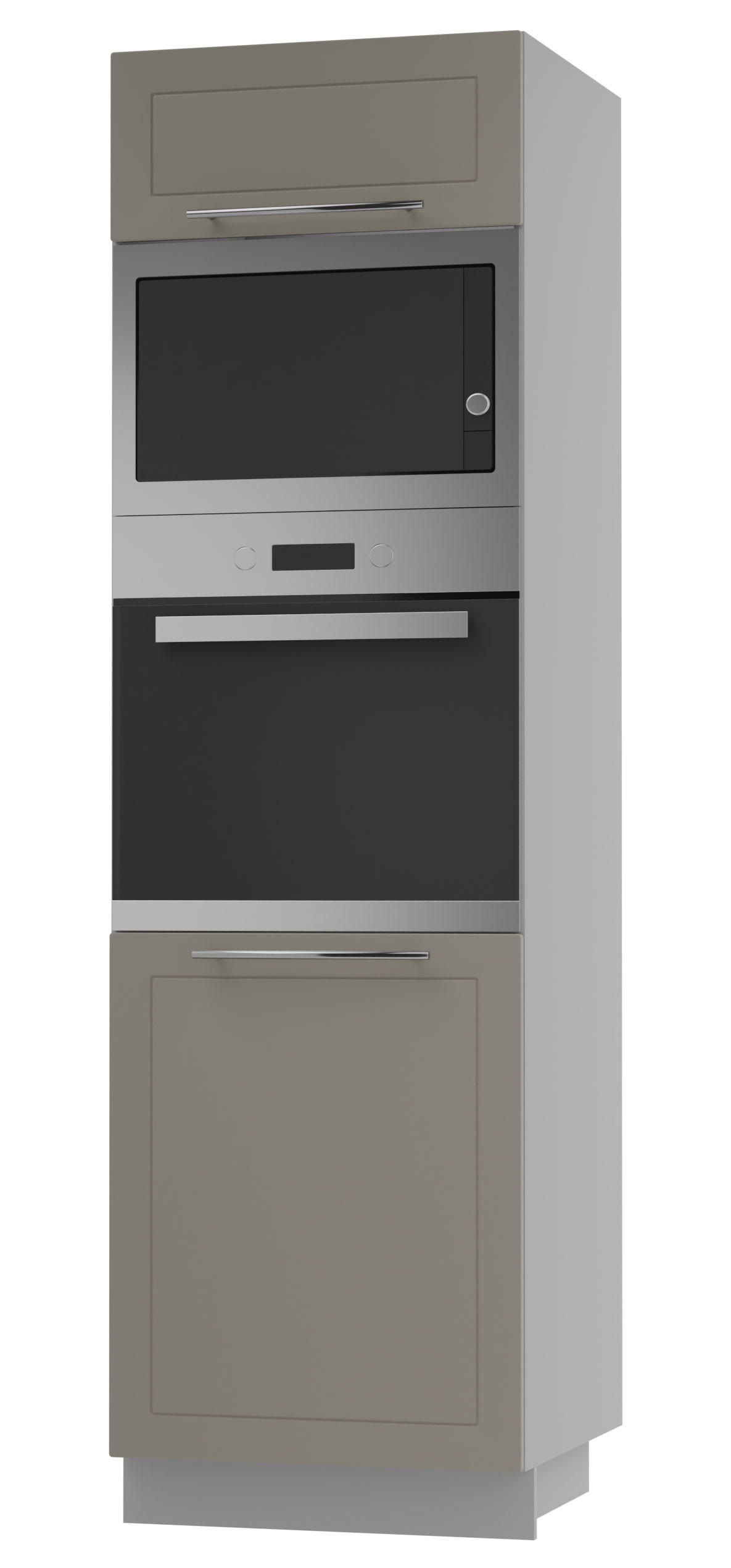 BACKOFEN-HOCHSCHRANK Kvantum D14/RU/60/207 Beige Matt / Grau Matt 60 / 59 / 207cm - Beige/Grau, Holz/Holzwerkstoff (60/207/59cm) - Feldmann-Wohnen
