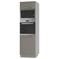 BACKOFEN-HOCHSCHRANK Kvantum D14/RU/60/207 Beige Matt / Grau Matt 60 / 59 / 207cm - Beige/Grau, Holz/Holzwerkstoff (60/207/59cm) - Feldmann-Wohnen