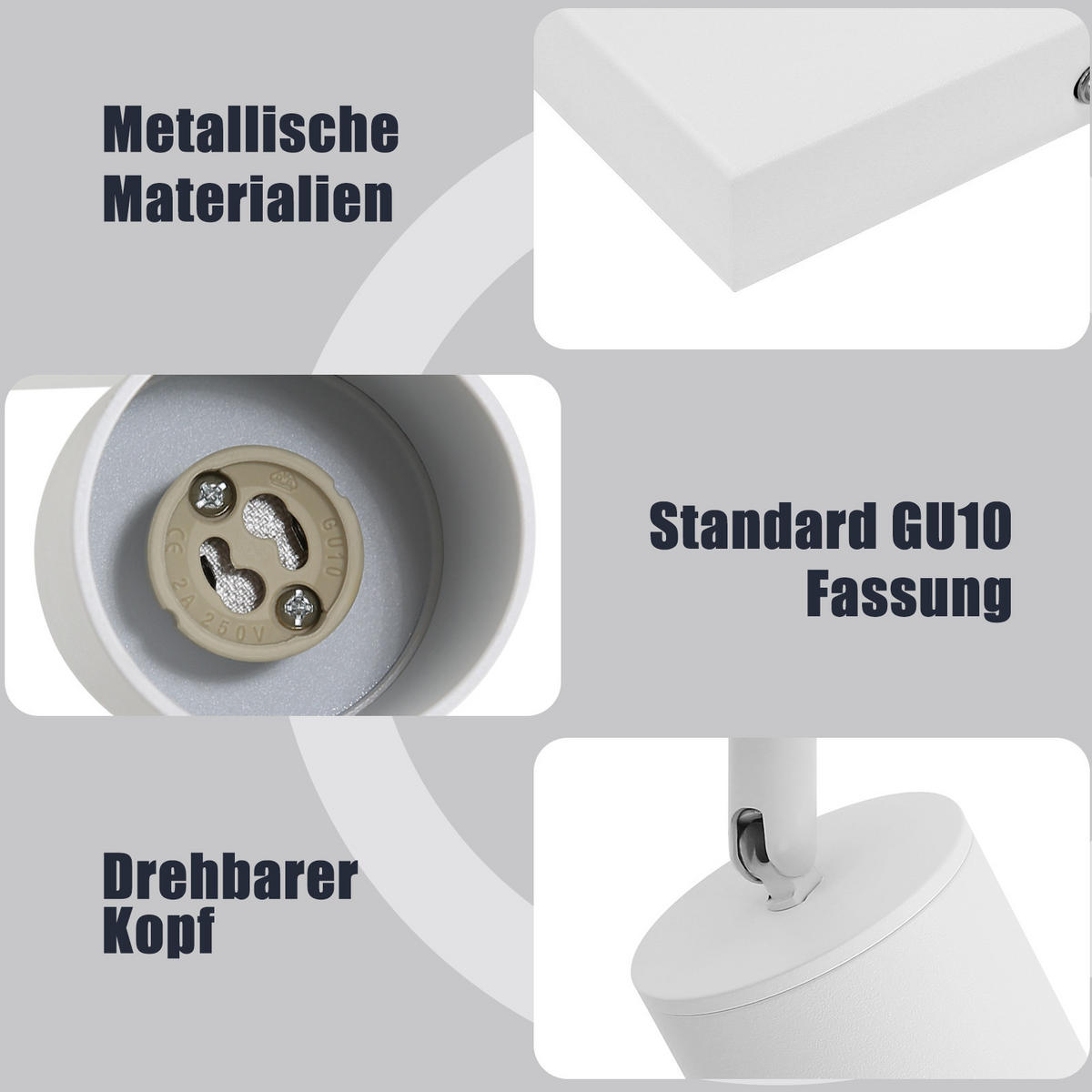 STRAHLER Baunach 4-flammig 25/25/14.4 cm - Weiß, Metall (25/25/14.4cm) - Nettlife