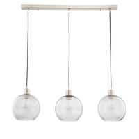 PENDELLEUCHTE - Eisen / Glas - 3-flammig - Silberfarben, Glas/Metall (20/81/150cm) - home24