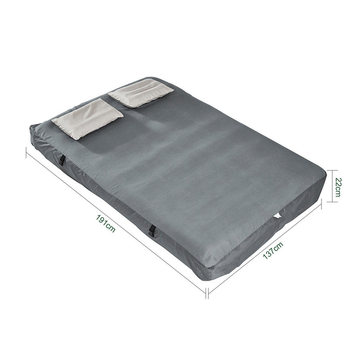 CAMPINGBETT mit Zelt und aufblasbarer Matratze OGS32-II-L-HG-TP - Ahornfarben, Fell/Metall (193/188/145cm) - SoBuy