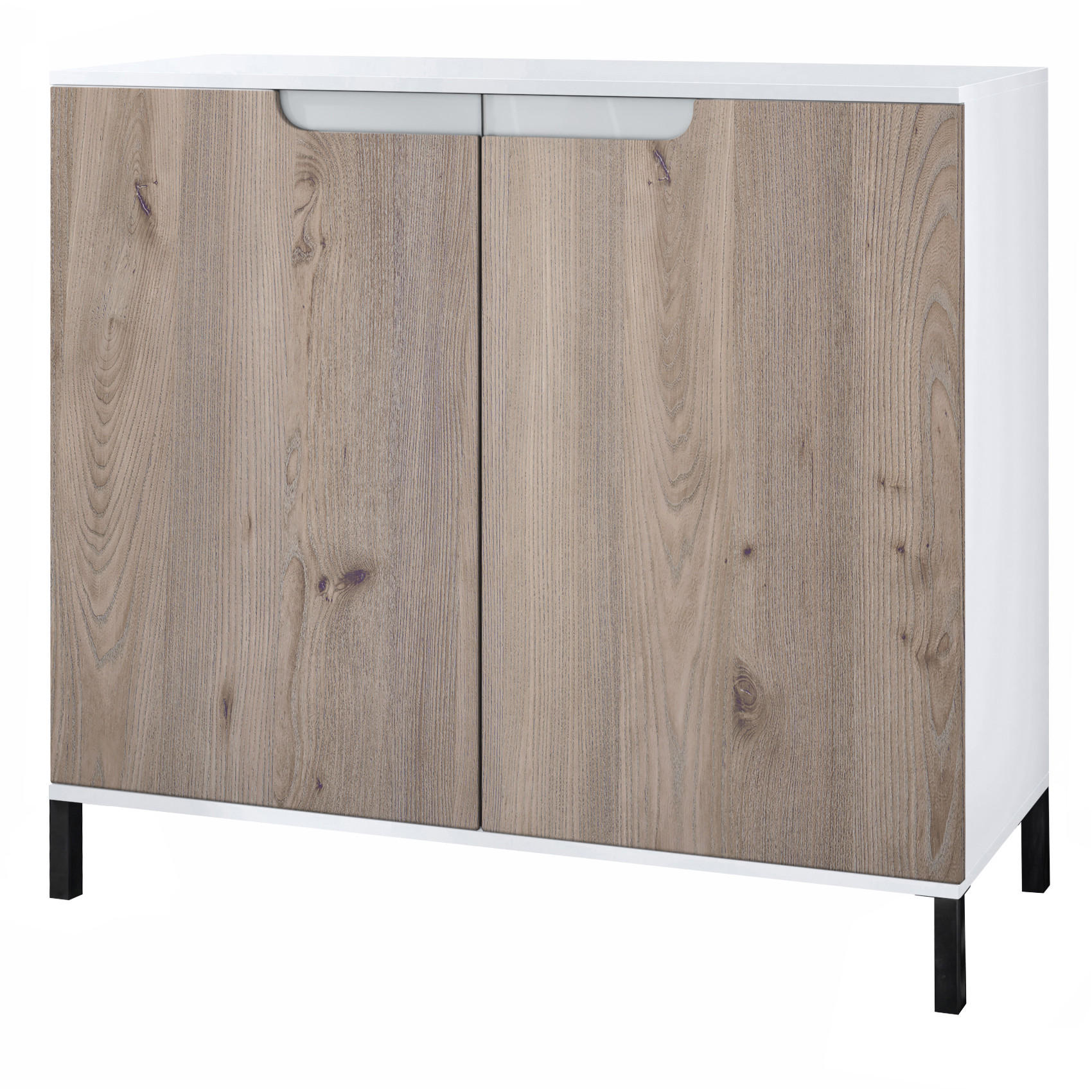 KOMMODE Sylt Eiche Nordic - Silbereichenfarben, Holzwerkstoff (92.5/83.5/35cm) - Vladon