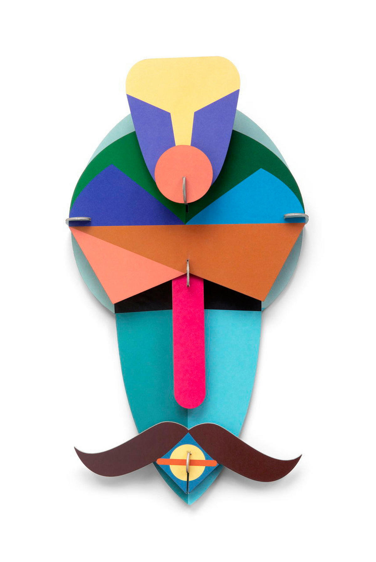 WANDDEKO Casablanca-Maske 24/8 cm - Blau/Multicolor, Wellpappe (24/8/44cm) - KUNSTLOFT