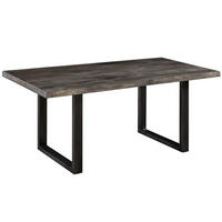 ESSTISCH Mango 180x90x76 grau lackiert RAILWAY #207 - Grau, Holz (90/180/76cm) - Massivmoebel24