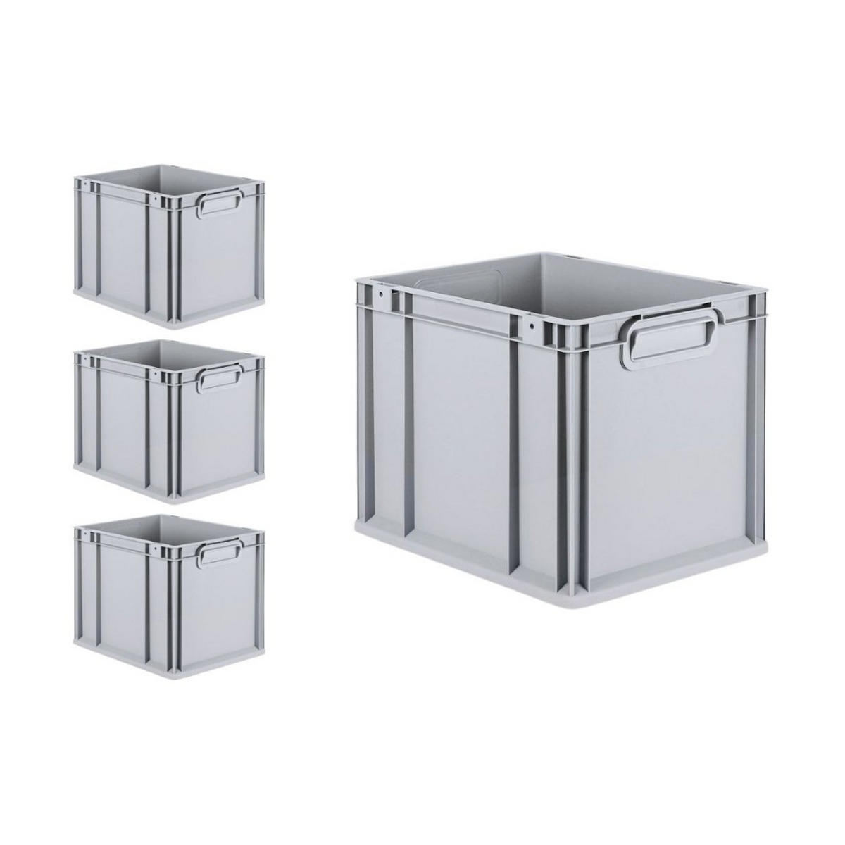 EUROBOX 4x Nextgen Economy Mit Scharnierdeckel Grau/BlauGriffe Geschlossen 30 Liter - Blau, Kunststoff (30/32/40cm) - PROREGAL