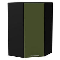 ECKHÄNGESCHRANK Brerra RAL 6025 farngrün Matt / Schwarz Matt 60 / 60 / 96cm - Schwarz/Grün, Holz/Holzwerkstoff (60/96/60cm) - Feldmann-Wohnen