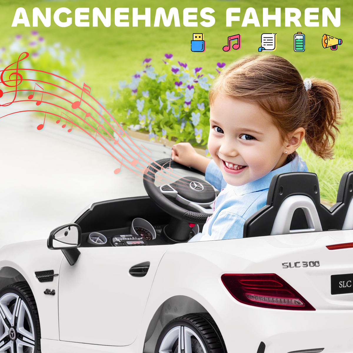 FAHRZEUGE zum Draufsitzen Weiß 107.0/62.5/44.0cm - Weiß, Kunststoff (107/62.5/44cm)