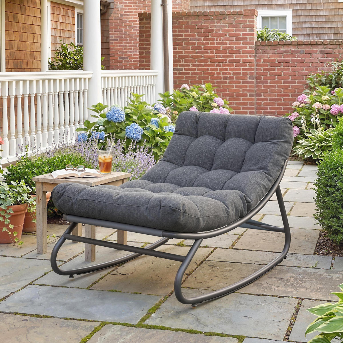 SCHAUKELSTUHL Stahl Netzstoff Grau - Grau, Textil/Metall (66/63/101cm) - Outsunny