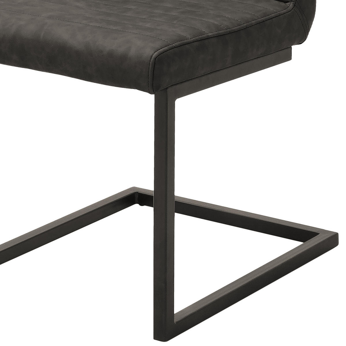 FREISCHWINGER - 2er-Set - Vintage Kunstleder - Schwarz/Grau, Kunststoff/Metall (47/86/63cm) - home24
