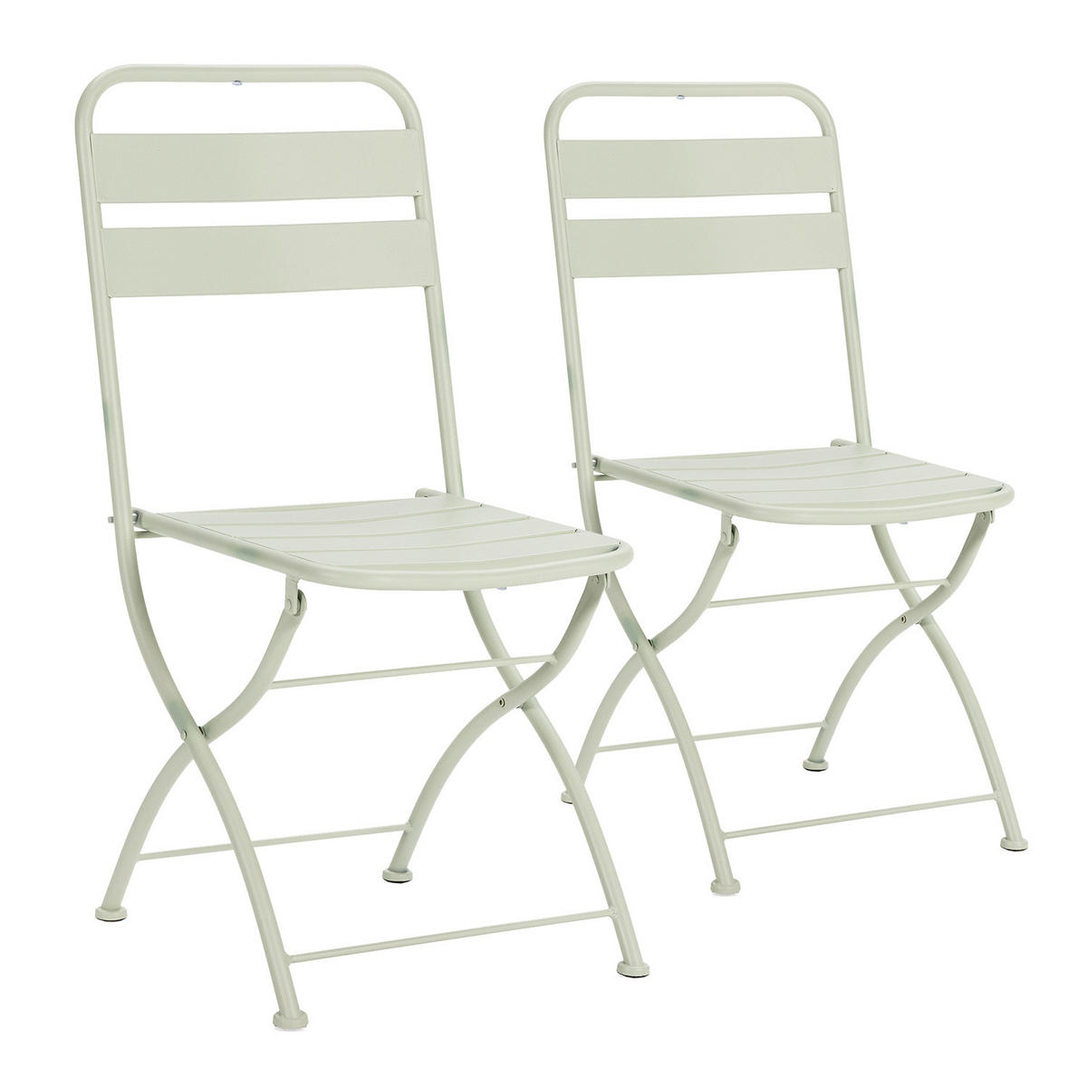 GARTENKLAPPSTUHL-SET Perla Metall - Grün, Metall (42/88/50cm) - VS Venta-stock