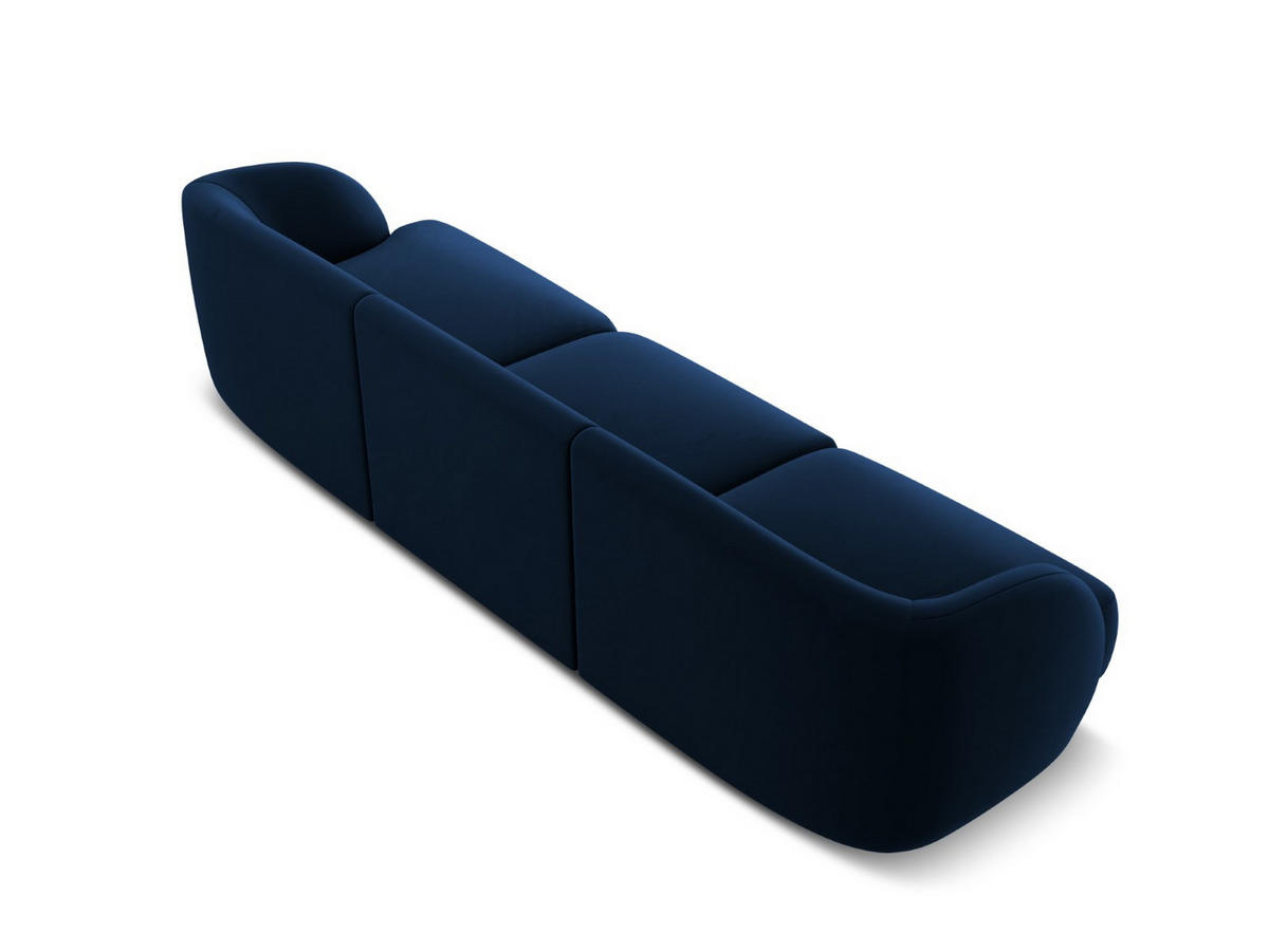 SOFA Miley aus Samt königsblau 3 Sitzplätze - Blau, Textil (90/70/255cm) - Micadoni