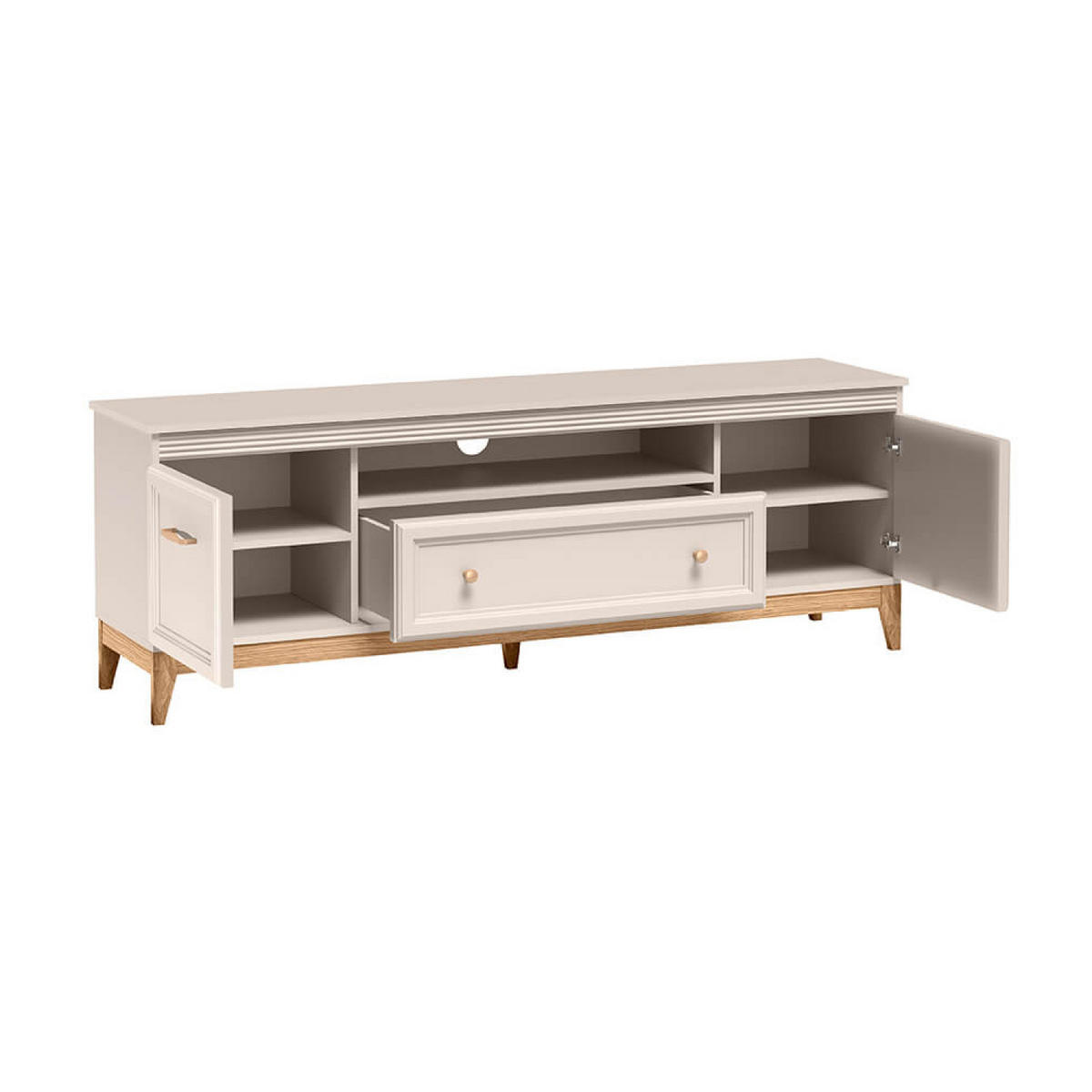TV-LOWBOARD Windsor W-9 179 x 61,5 x 40,5 cm Kaschmir - Kaschmir/Eichefarben, Eichenholz/Holzwerkstoff (179/61.5/40.5cm) - Koseto