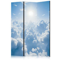 PARAVENT Beidseitig Bedruckter 3-tlg 135x172 cm Sonne Himmel und Wolken - Blau, Holz/Textil (135/172/3cm) - Muralo
