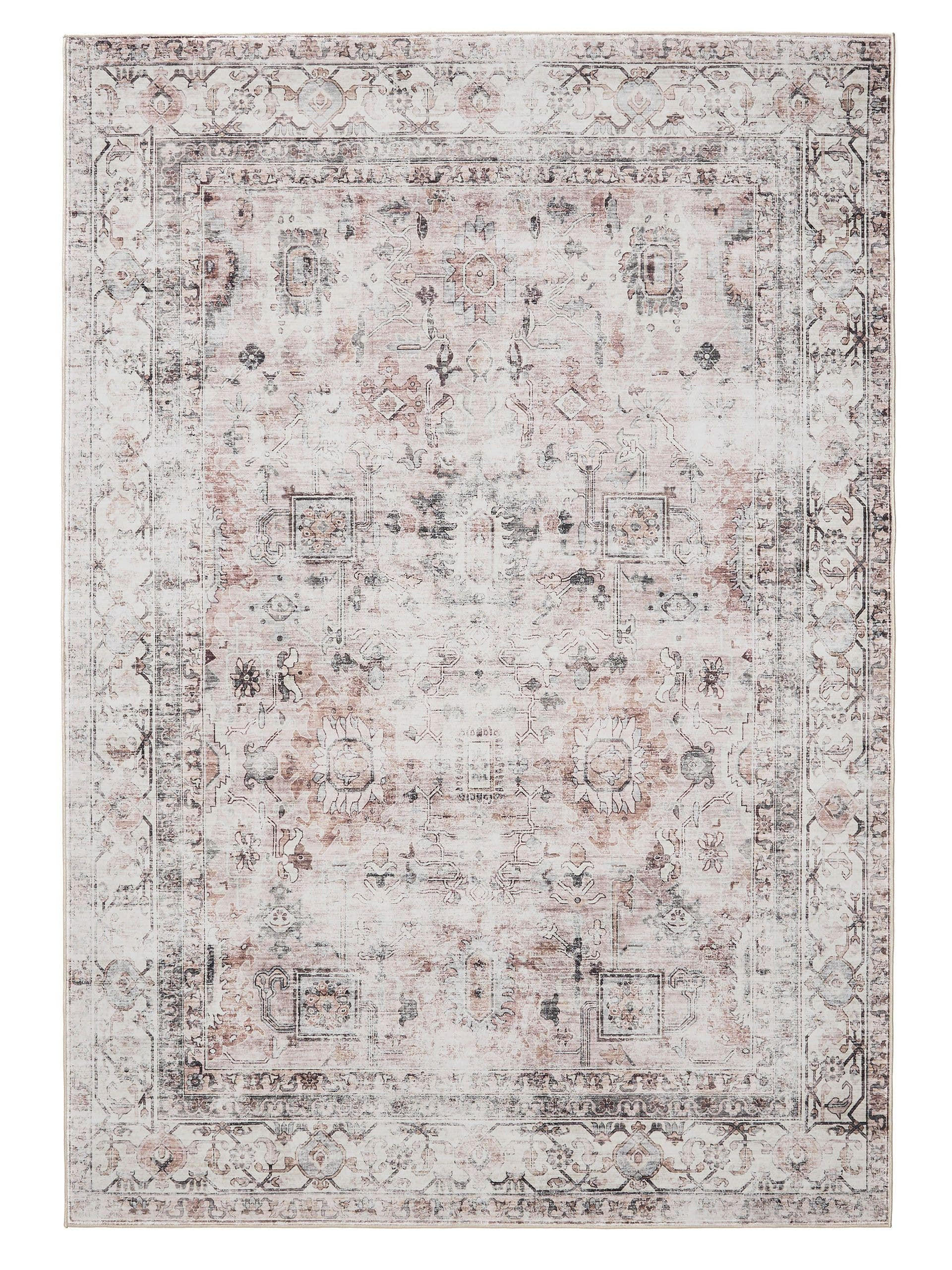 VINTAGE-TEPPICH George waschbar 140x200 cm - Taupe/Creme, Kunststoff (140/200cm) - benuta