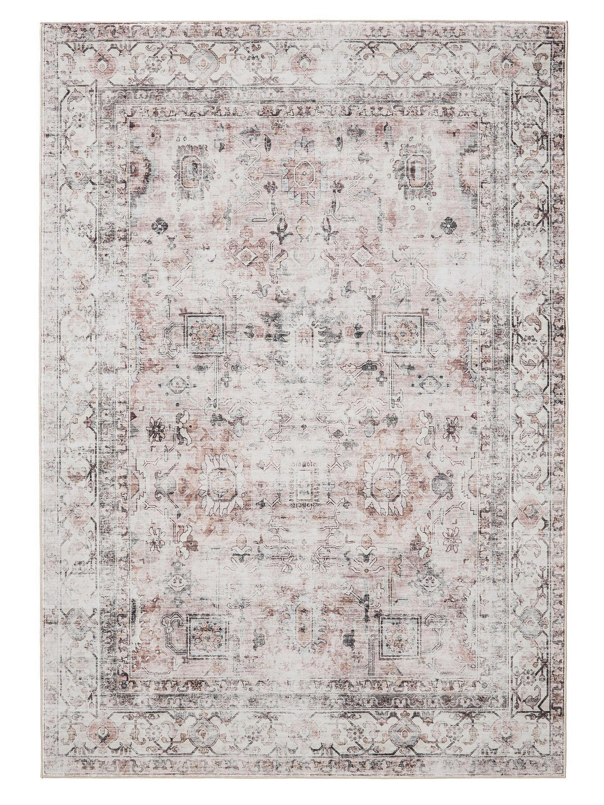 VINTAGE-TEPPICH George waschbar 300x400 cm - Taupe/Creme, Kunststoff (300/400cm) - benuta