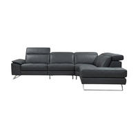 ECKSOFA Genius Echtleder Anthrazit - Anthrazit, Leder/Metall (264/230cm)