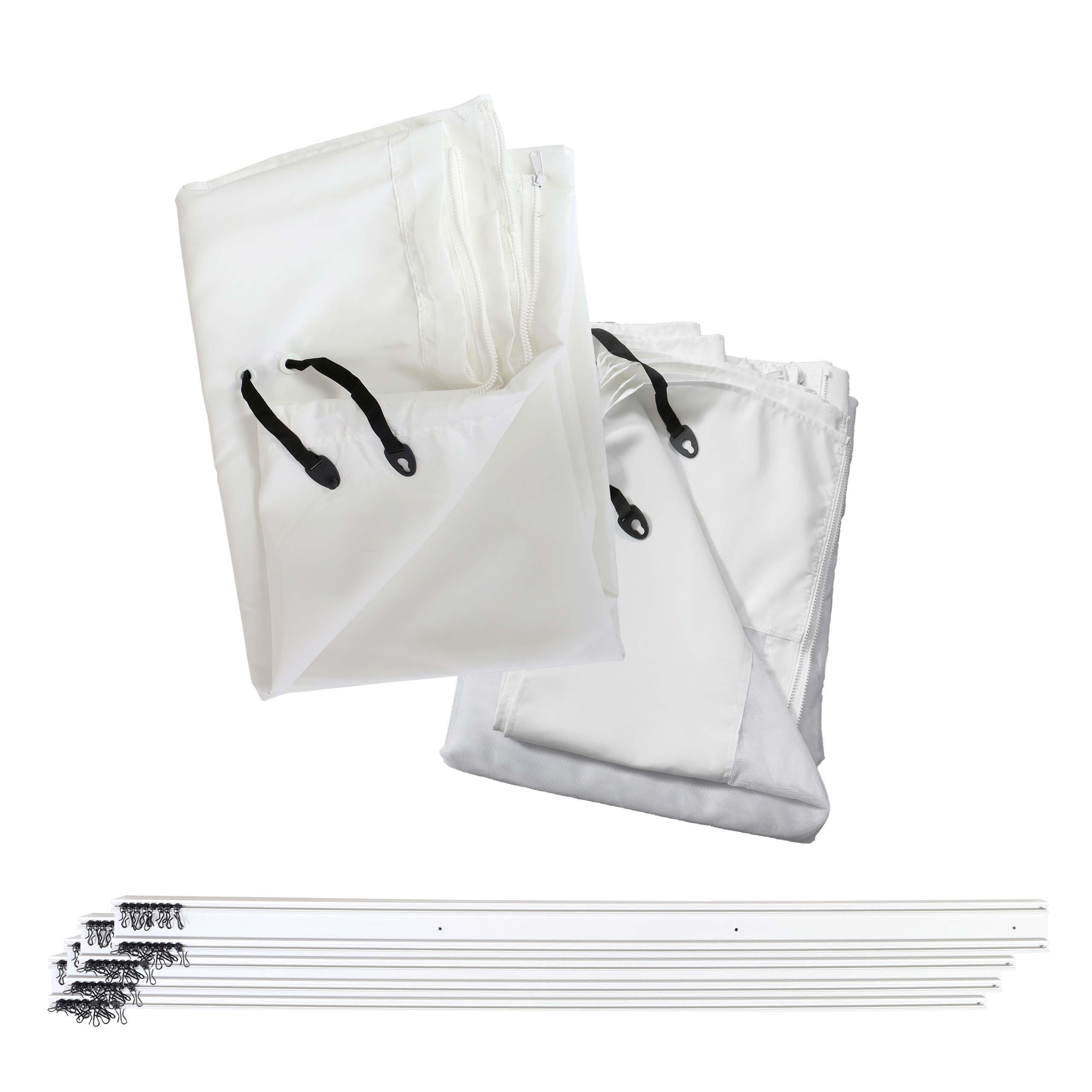 SEITENWAND FÜR PERGOLA Weiß - Weiß, Textil (340/234/1cm) - MCW
