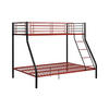ETAGENBETT - 90 & 140 x 190 cm - Stahl - Schwarz & Rot - ELEVATIO IV - Rot/Schwarz, Metall - Vente-Unique