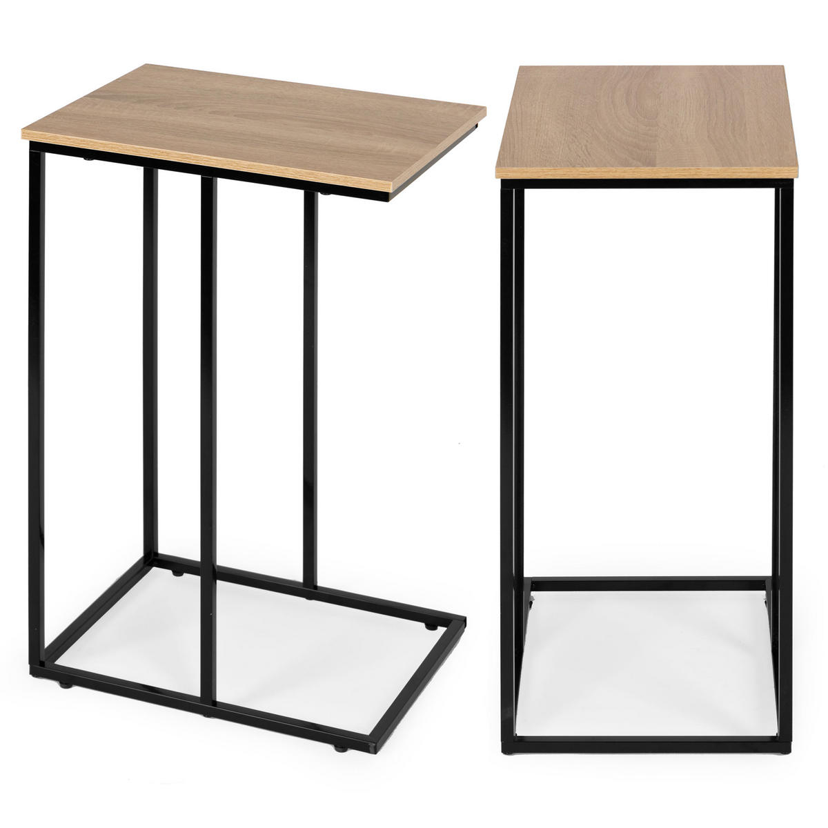 BEISTELLTISCH C Form TIVO Eiche - Eichefarben, Metall (40/30/66cm) - Mat-Haus