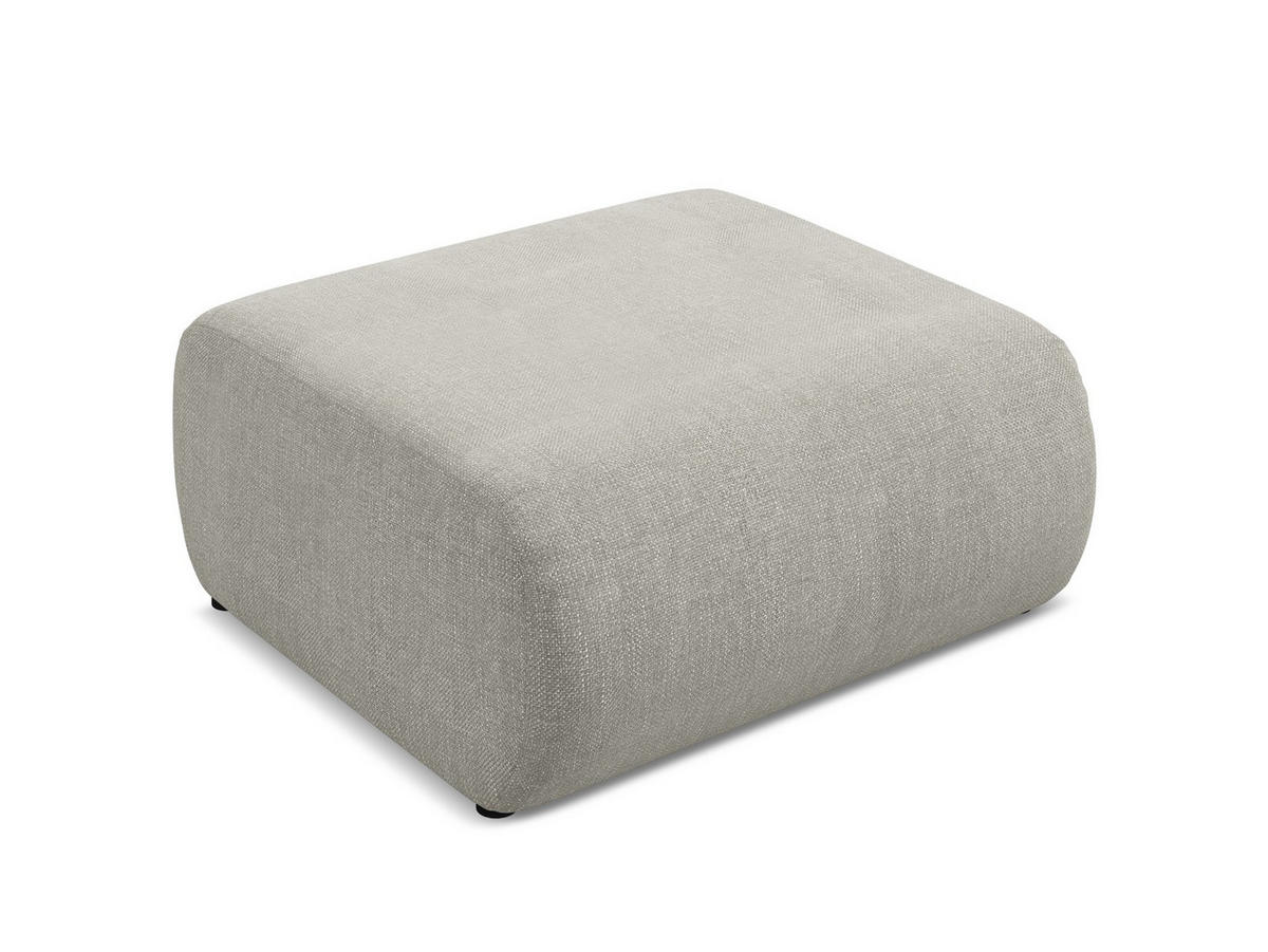 POUF Chenille Stoff Beige - Beige/Schwarz, Kunststoff/Textil (94/40/89cm) - Makamii