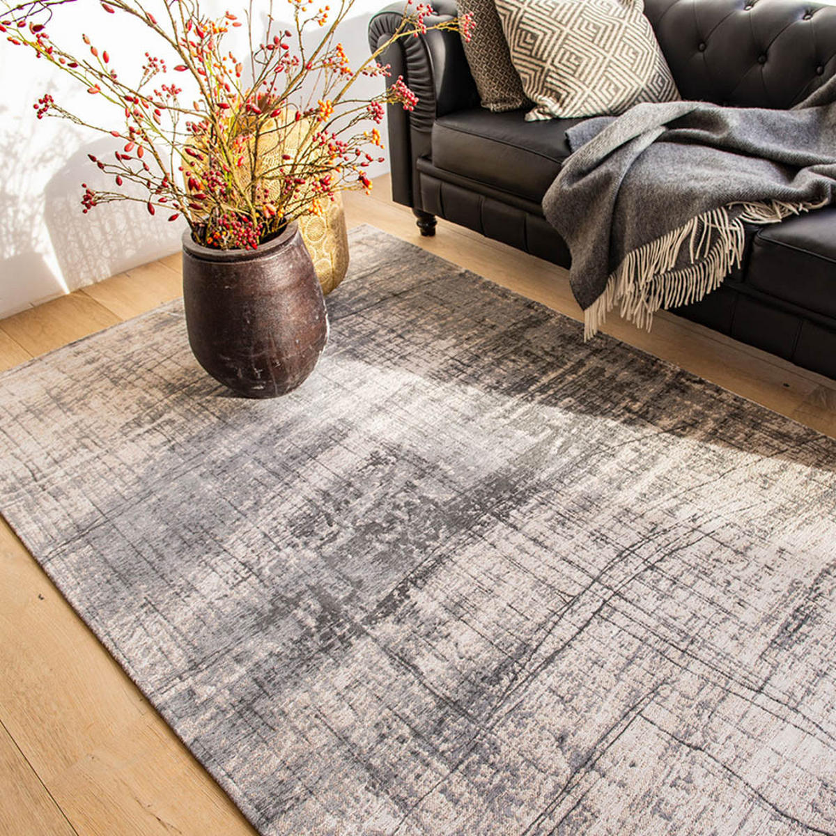 TEPPICH Jersey Stone Mad Men Griff 170/240 cm - Grau, Textil (170/240cm) - Louis De Poortere