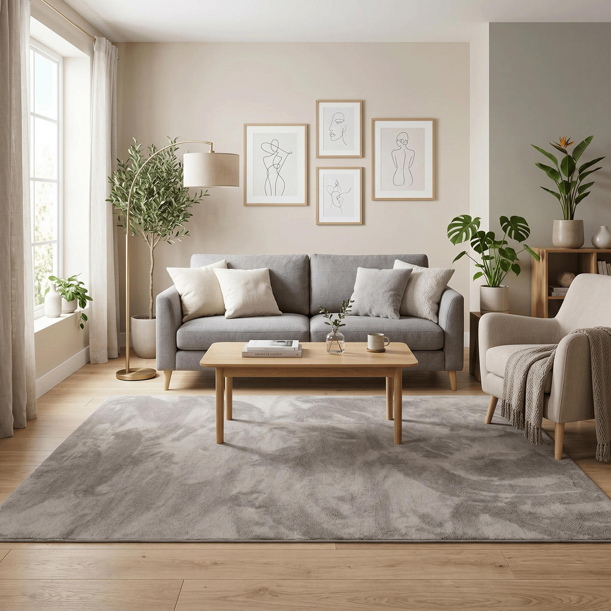HOCHFLOR LANGFLOR TEPPICH SUPER SOFT MELIA - Grau, Textil (160/230cm) - Pergamon