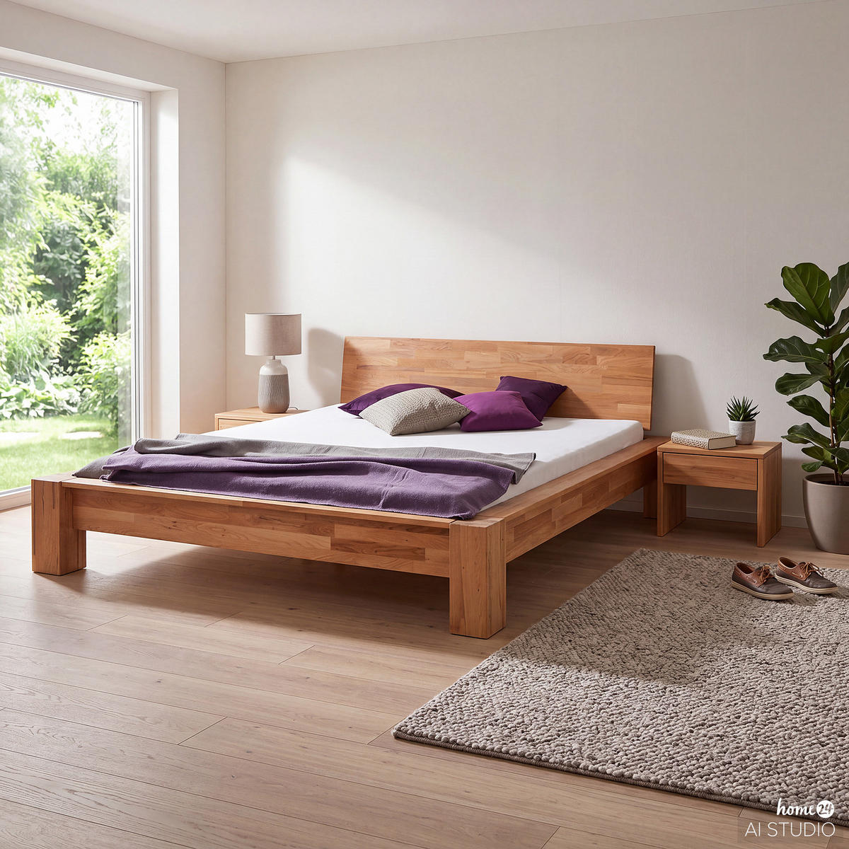 BETT - Massivholz - Kernbuche, Holz (180/200cm) - home24