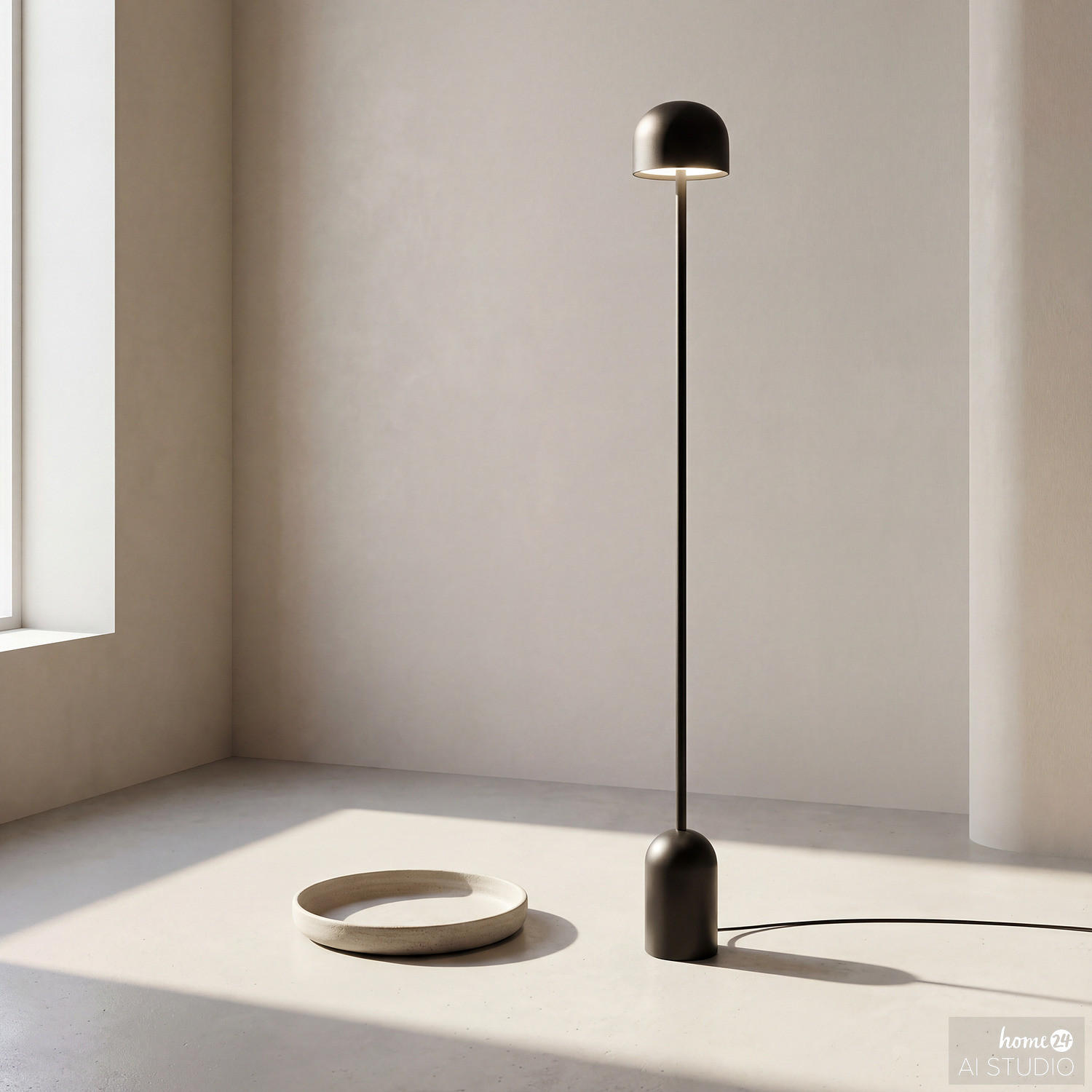 AKKU-STEHLEUCHTE - Eisen / Schwarz - Schwarz, Metall (13/13/140cm) - home24