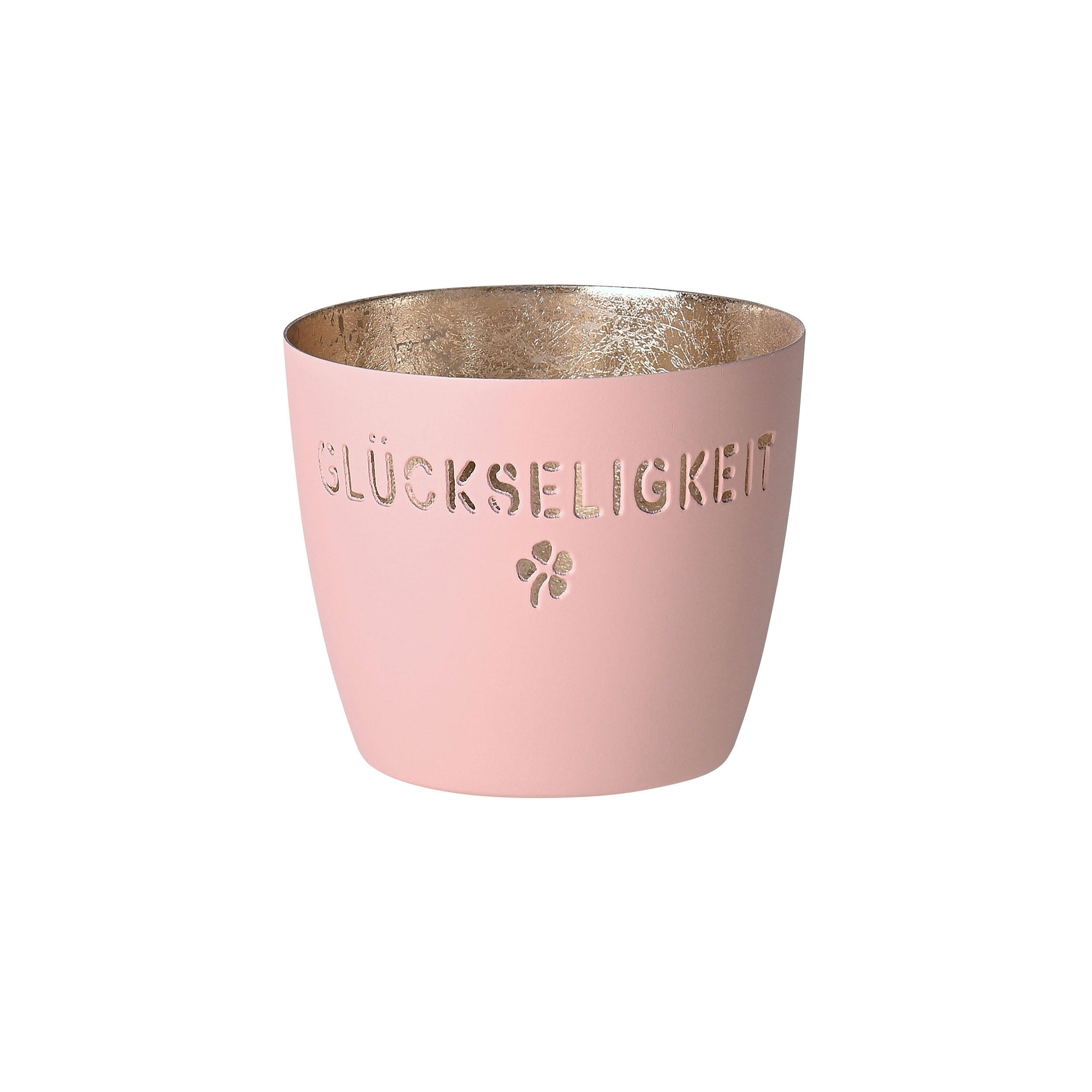TEELICHTHALTER Madras Glückseligkeit M, Eisen, Blush, Gold, 8.5 cm - Goldfarben, Metall (9cm) - Gift Company