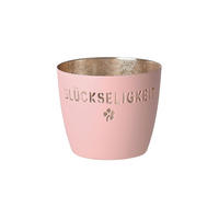 TEELICHTHALTER Madras Glückseligkeit M, Eisen, Blush, Gold, 8.5 cm - Goldfarben, Metall (9cm) - Gift Company