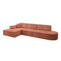 ECKSOFA Ottomane Links IREA-L2-v4 - 318x165x72,5 cm Apricot - Koralle, Holzwerkstoff/Textil (318/165cm) - ALTDECOR