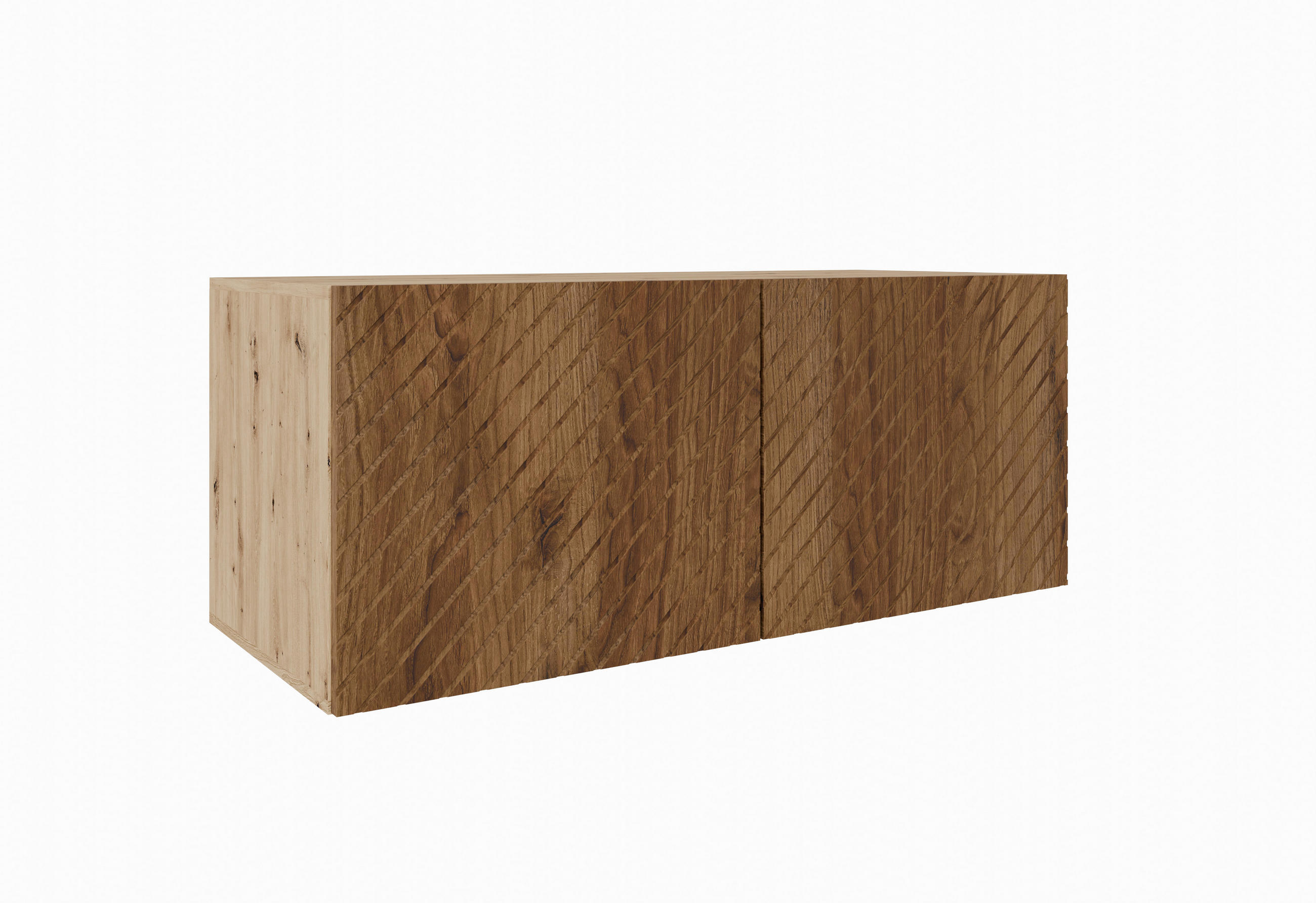 Meblini Tv-Schrank Eiche Artisan, Wildeiche 100x115x40 cm