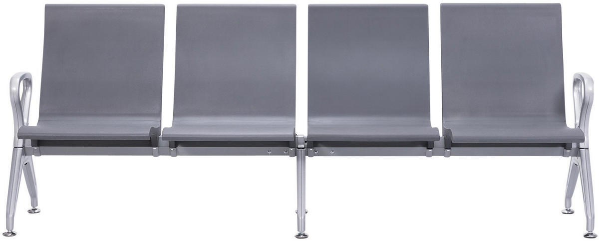 WARTEBANK Erik 4-Sitzer 228x59x89cm Kunststoff Grau Sitzbank - Grau, Kunststoff (228/89/59cm) - DELUKE