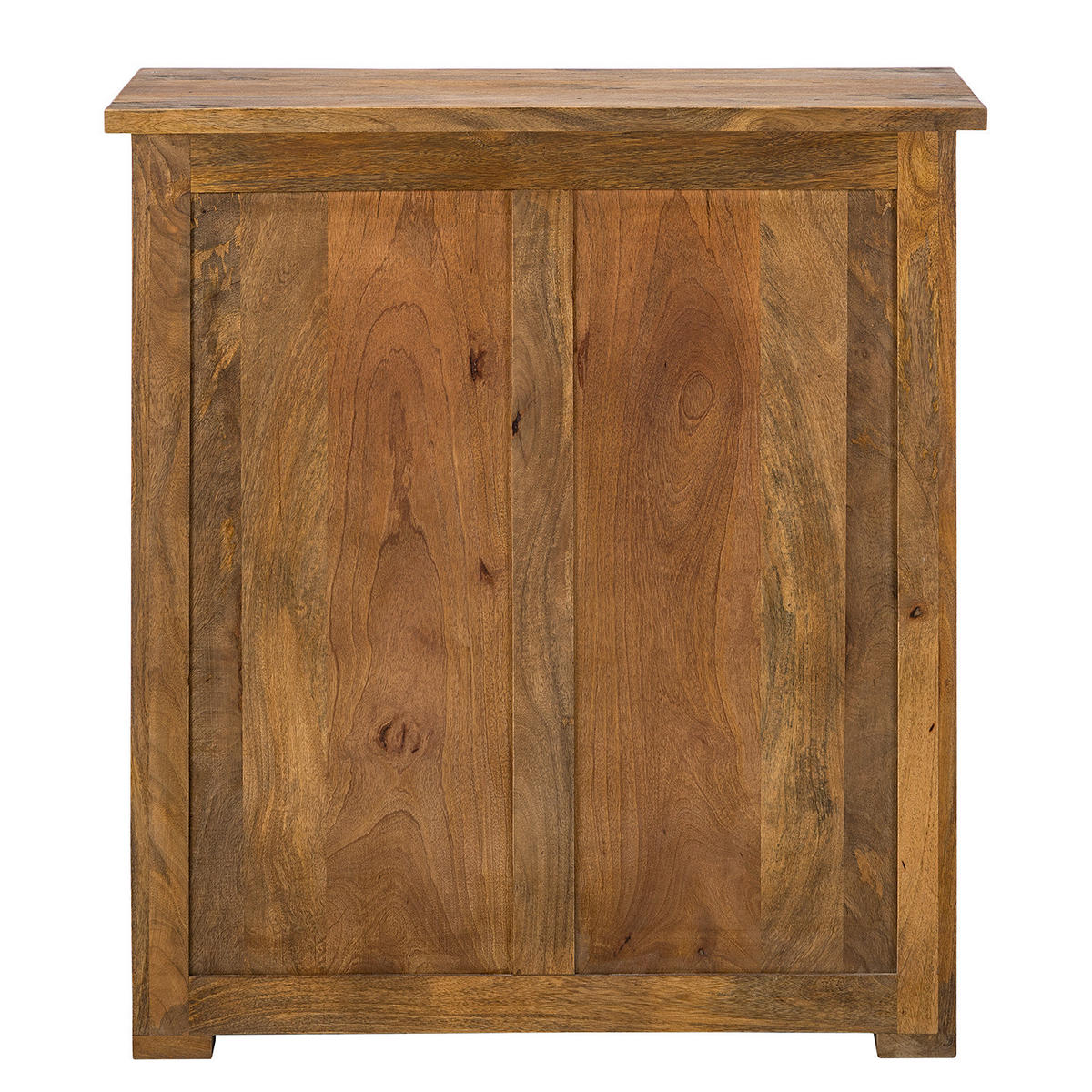 KOMMODE - Mango massiv / Eisen - Mango / Schwarz - Braun, Holz/Metall (90/100/45cm) - home24