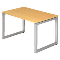 SCHREIBTISCH Serie-R 80/120/74 cm in Buchefarben/Silberfarben - Buchefarben/Silberfarben, Holzwerkstoff (80/120/74cm) - bümö