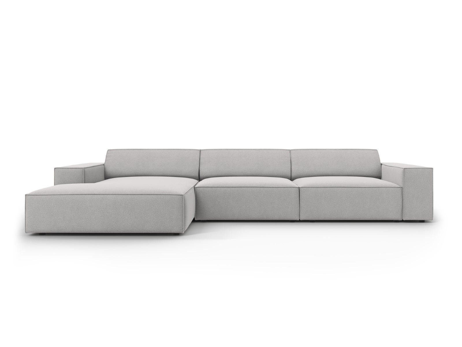 ECKSOFA links Jodie aus strukturiertem Stoff hellgrau 4 Sitzplätze - Hellgrau, Textil (166/284cm) - Micadoni