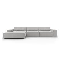 ECKSOFA links Jodie aus strukturiertem Stoff hellgrau 4 Sitzplätze - Hellgrau, Textil (166/284cm) - Micadoni
