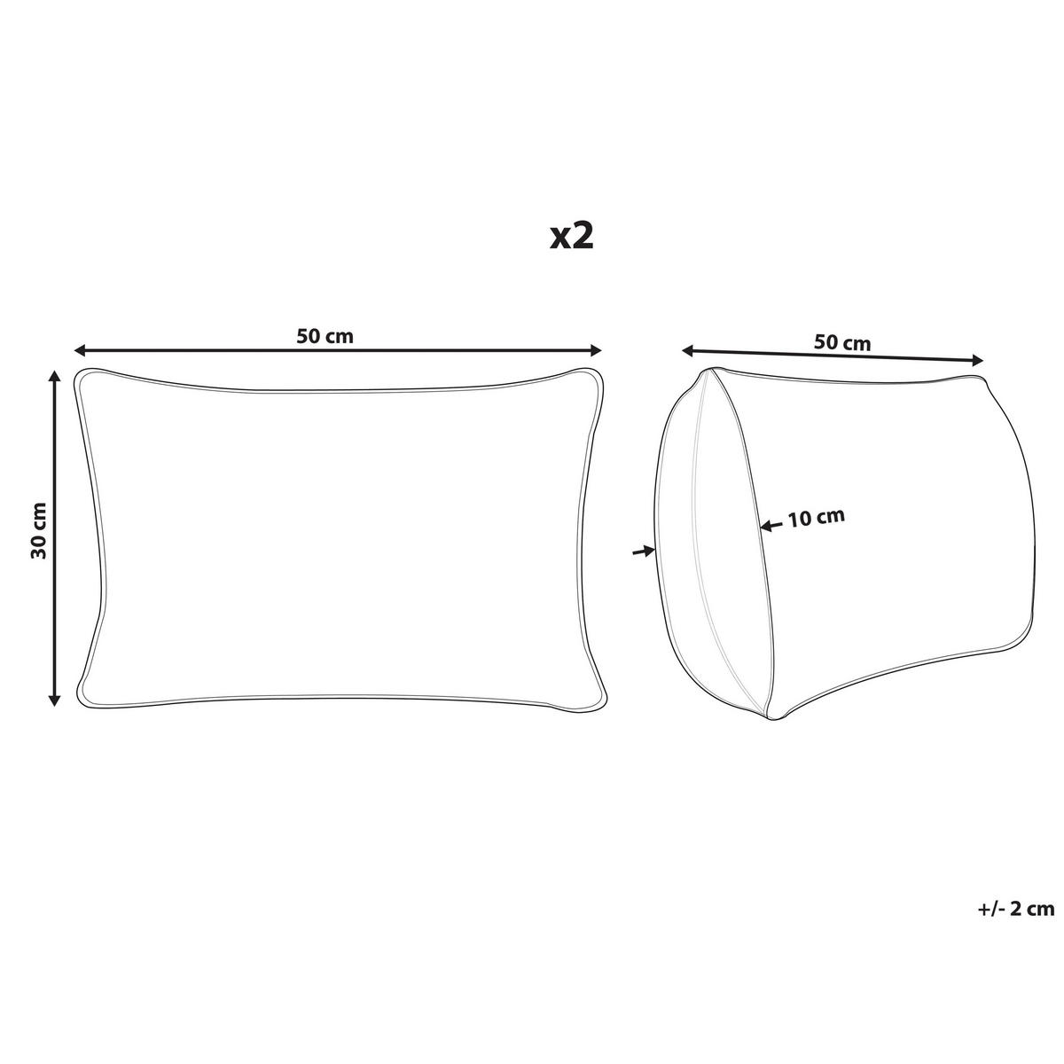 DEKOKISSEN 2er-Set Bunt 30/50 cm Cumbum - Multicolor, Naturmaterialen (30/50cm) - Beliani
